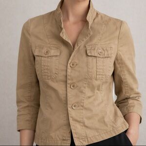Club Monaco Tan Utility Jacket Button Front Small